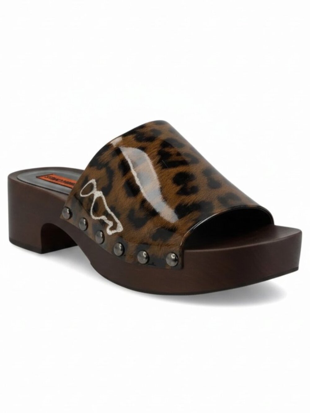 NEW SIMON MILLER Rio Wood Platform Sandals Women's US9 EU39 Leopard Rubber
